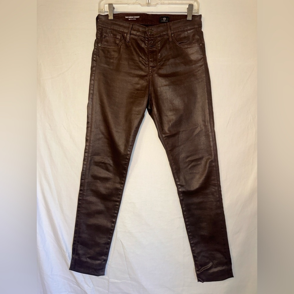 AG Adriano Goldschmied Metallic Brown Pants